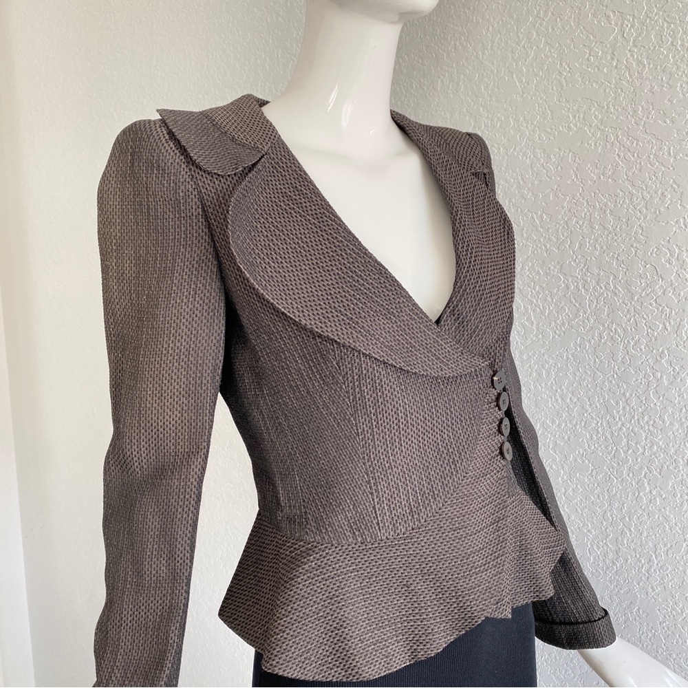 Armani collection asymmetrical brown blazer - Picture 8 of 11